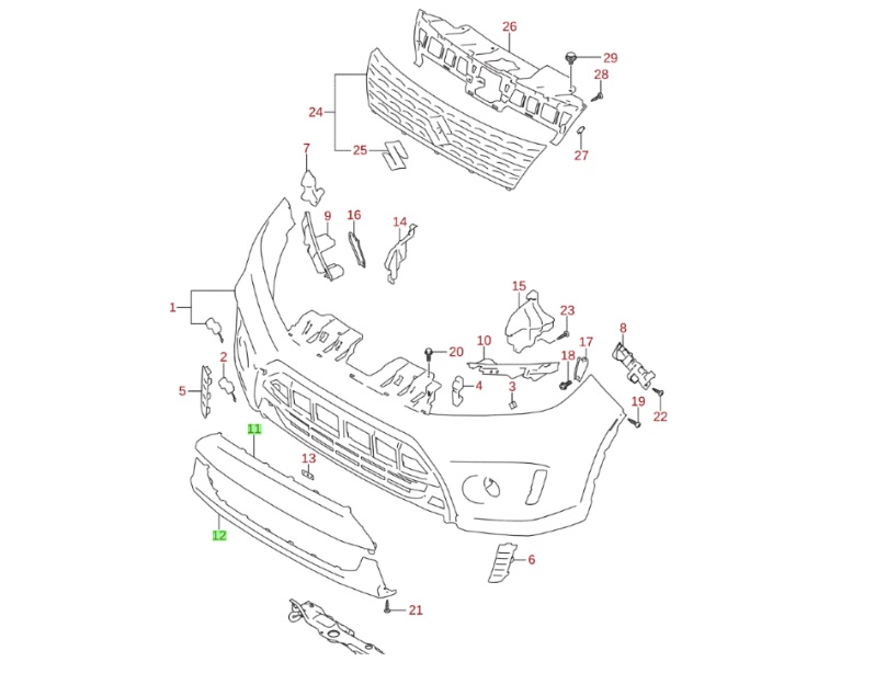 Lkhrt bett els als Suzuki Vitara 2015-2018 Tipe1, gyri.  