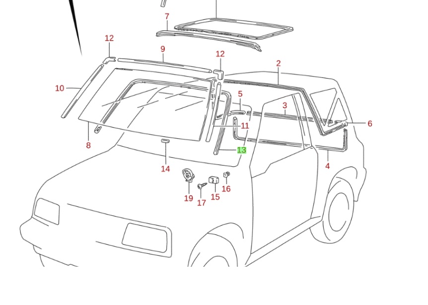 Sz�lv�d� t�m�t� gumi Suzuki Vitara, Sidekick 1989-2000, gy�ri